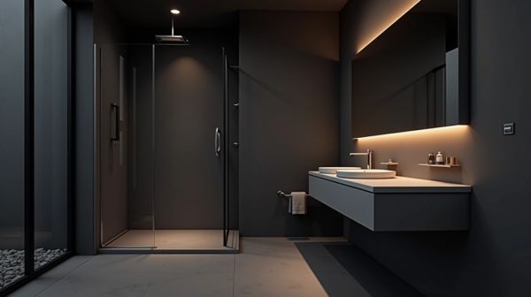 Salle de bain noire : comment doser sans plomber la luminosité