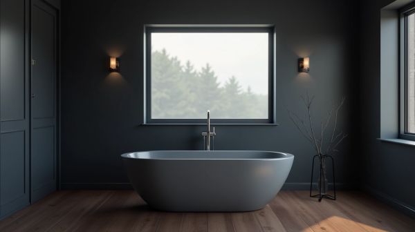 Salle de bain noire : comment doser sans plomber la luminosité